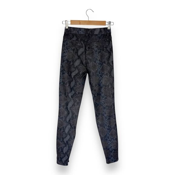 Zara Trafaluc Women's Snake Skin Print Leggings Size XS Blue Black Zipper Leg - Picture 5 of 7